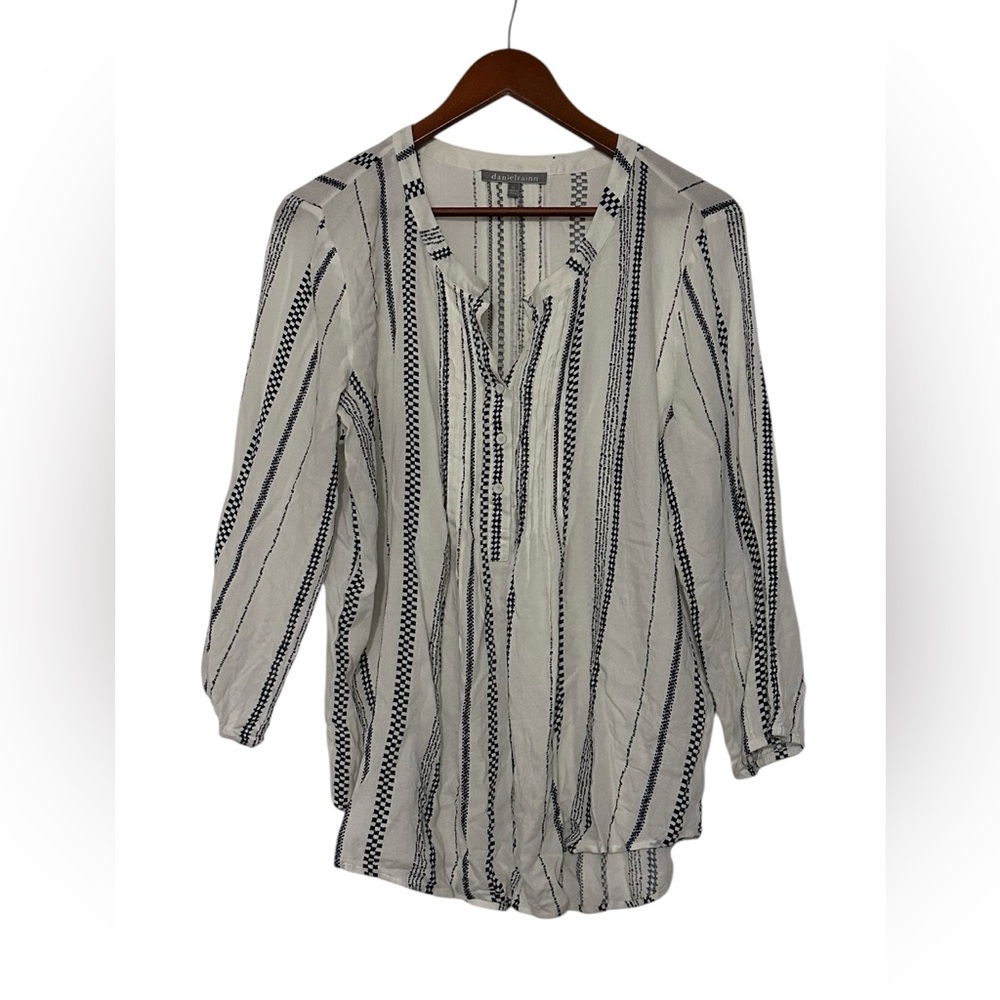 Daniel Rainn Navy and White Striped Blouse